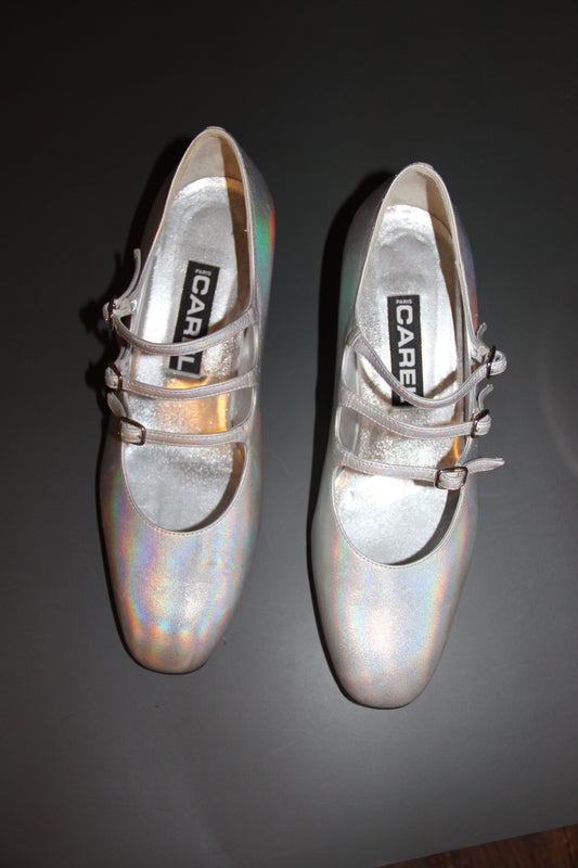 Babies CAREL Kina en cuir laminé argent taille 40