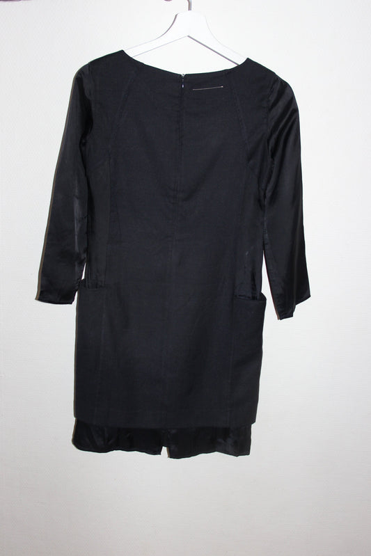 Robe courte Maison Margiela MM6 bi matière bleu marine, T.34 - XS