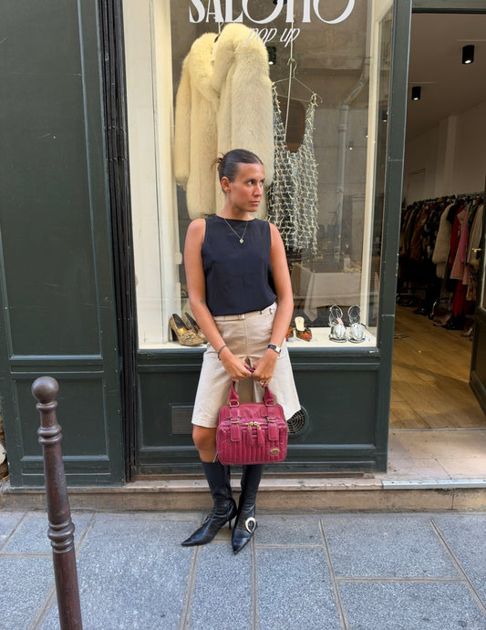 Sac Chloé modèle 'Bay' en cuir rouge