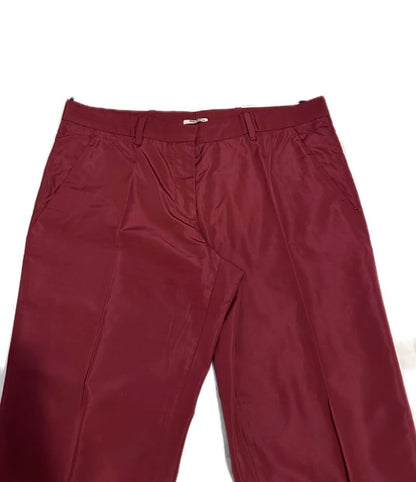 Pantalon court Miu Miu Bordeaux satiné taille 38 EU