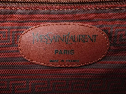 Sac bandoulière Yves Saint Laurent monogramme en toile beige