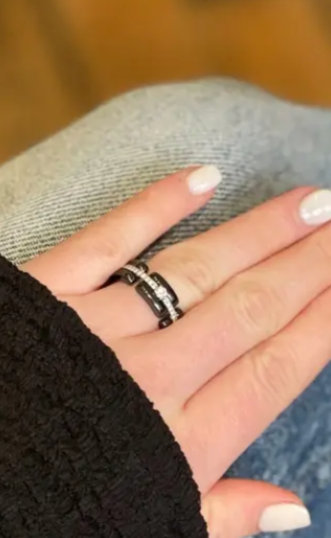 Bague CHANEL 'Ultra' diamants et or blanc, céramique noir, Taille classique 51