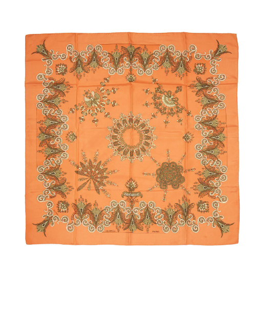 Carré de soie HERMES signé Henri d’Origny