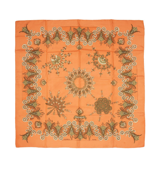 Carré de soie HERMES signé Henri d’Origny