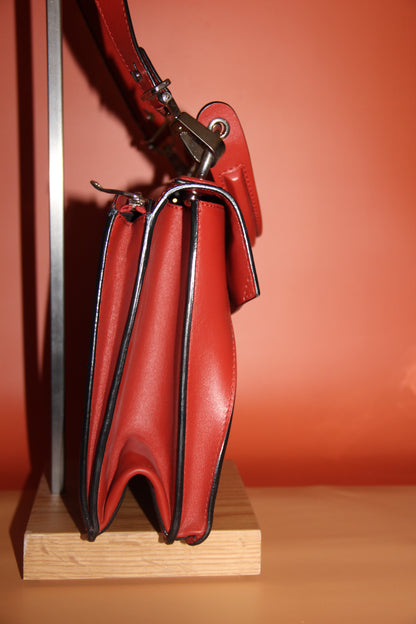 Sac Proenza Schouler modèle Hava en cuir rouge orangé