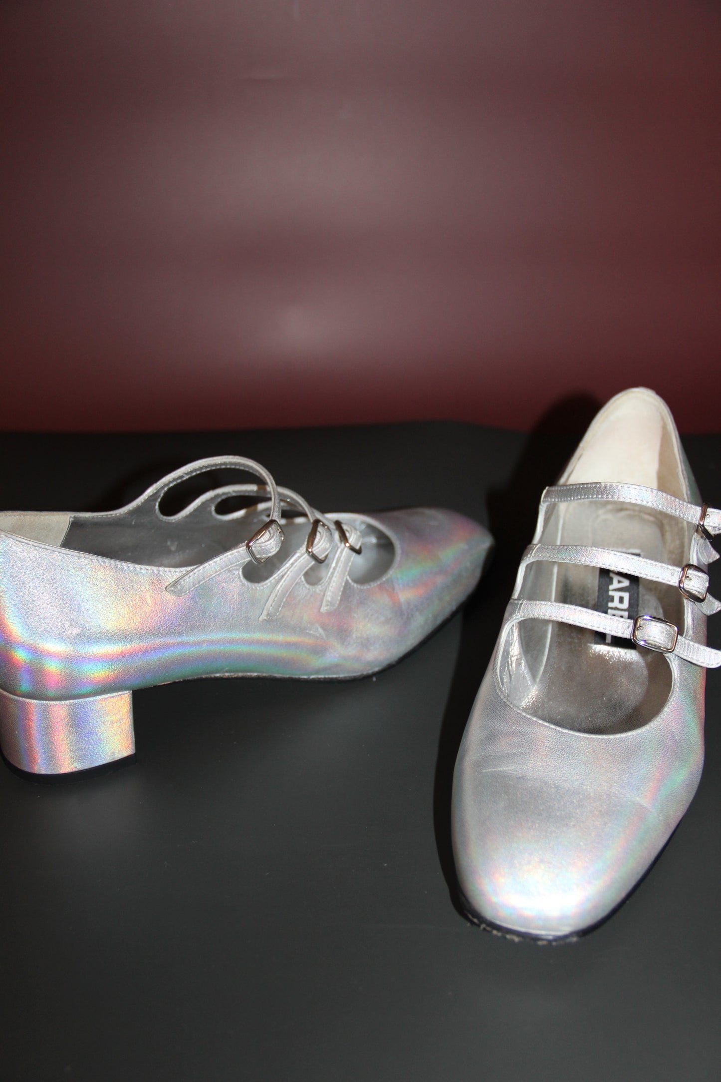 Babies CAREL Kina en cuir laminé argent taille 40