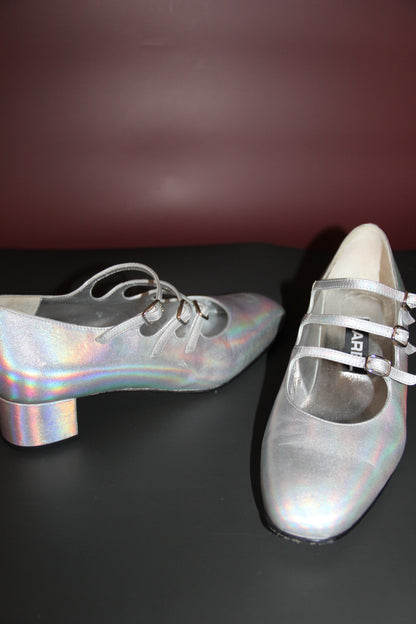 Babies CAREL Kina en cuir laminé argent taille 40