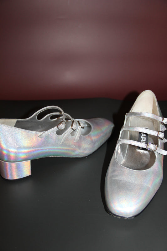 Babies CAREL Kina en cuir laminé argent taille 40