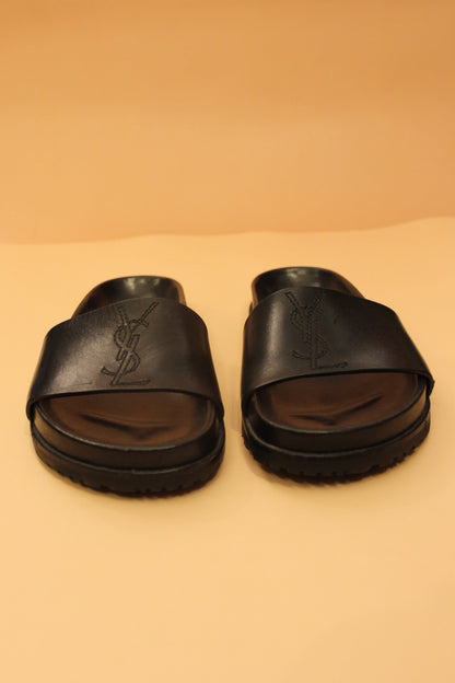 Mules Saint Laurent en cuir noir T.39 femme