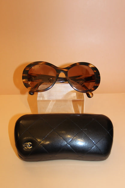 Lunettes de soleil Chanel femme écaillées brun