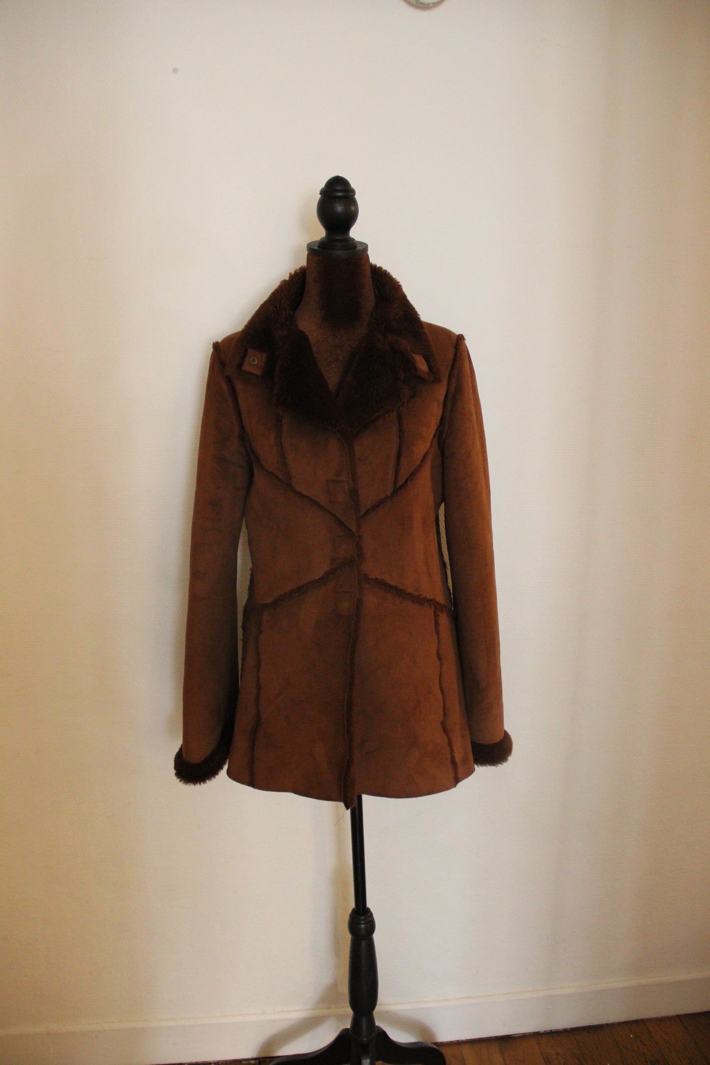 Manteau Kenzo marron en fausse fourrure T. 40 (M/L)