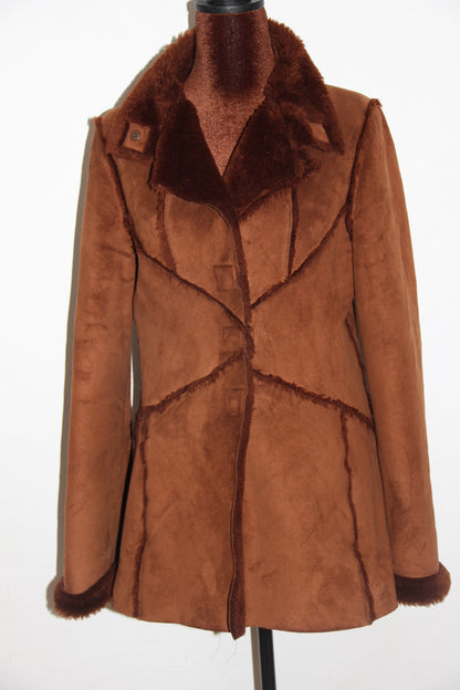 Manteau Kenzo marron en fausse fourrure T. 40 (M/L)