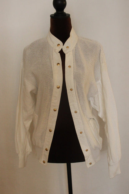 Cardigan Celine en maille coton blanc T.40 (L)
