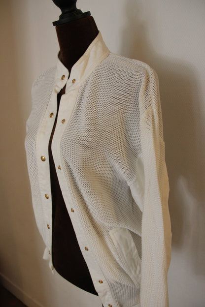 Cardigan Celine en maille coton blanc T.40 (L)