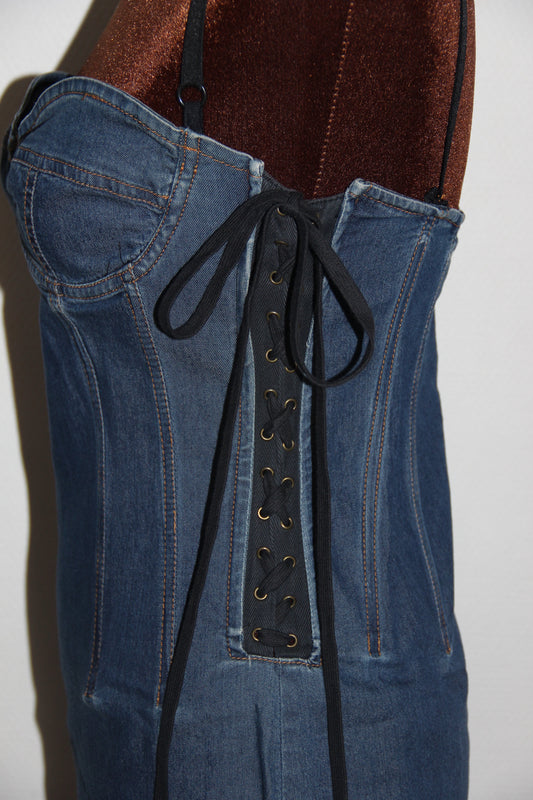 Robe bustier Dolce & Gabbana en denim bleu taille M/L (38/40)