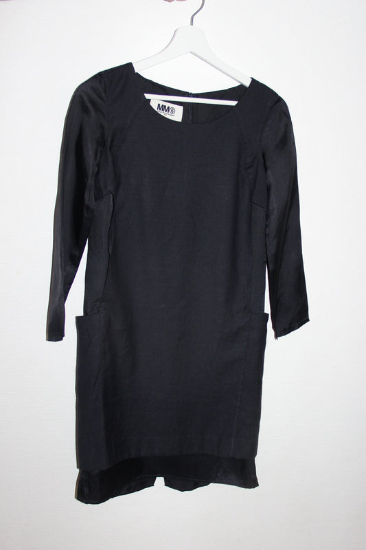 Robe courte Maison Margiela MM6 bi matière bleu marine, T.34 - XS