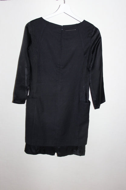 Robe courte Maison Margiela MM6 bi matière bleu marine, T.34 - XS