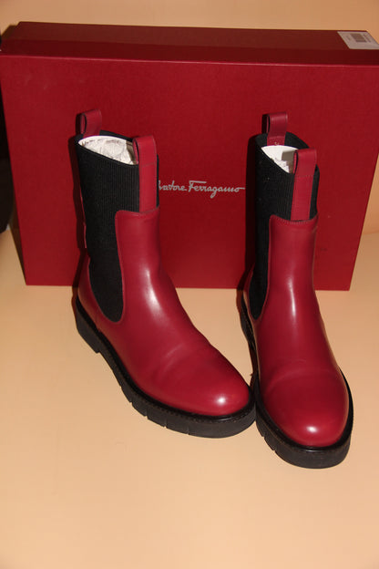 Bottines Ferragamo Chelsea bordeaux neuve pour femme T.40