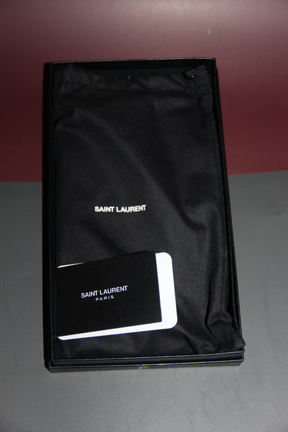 Portefeuille long en cuir grainé gris