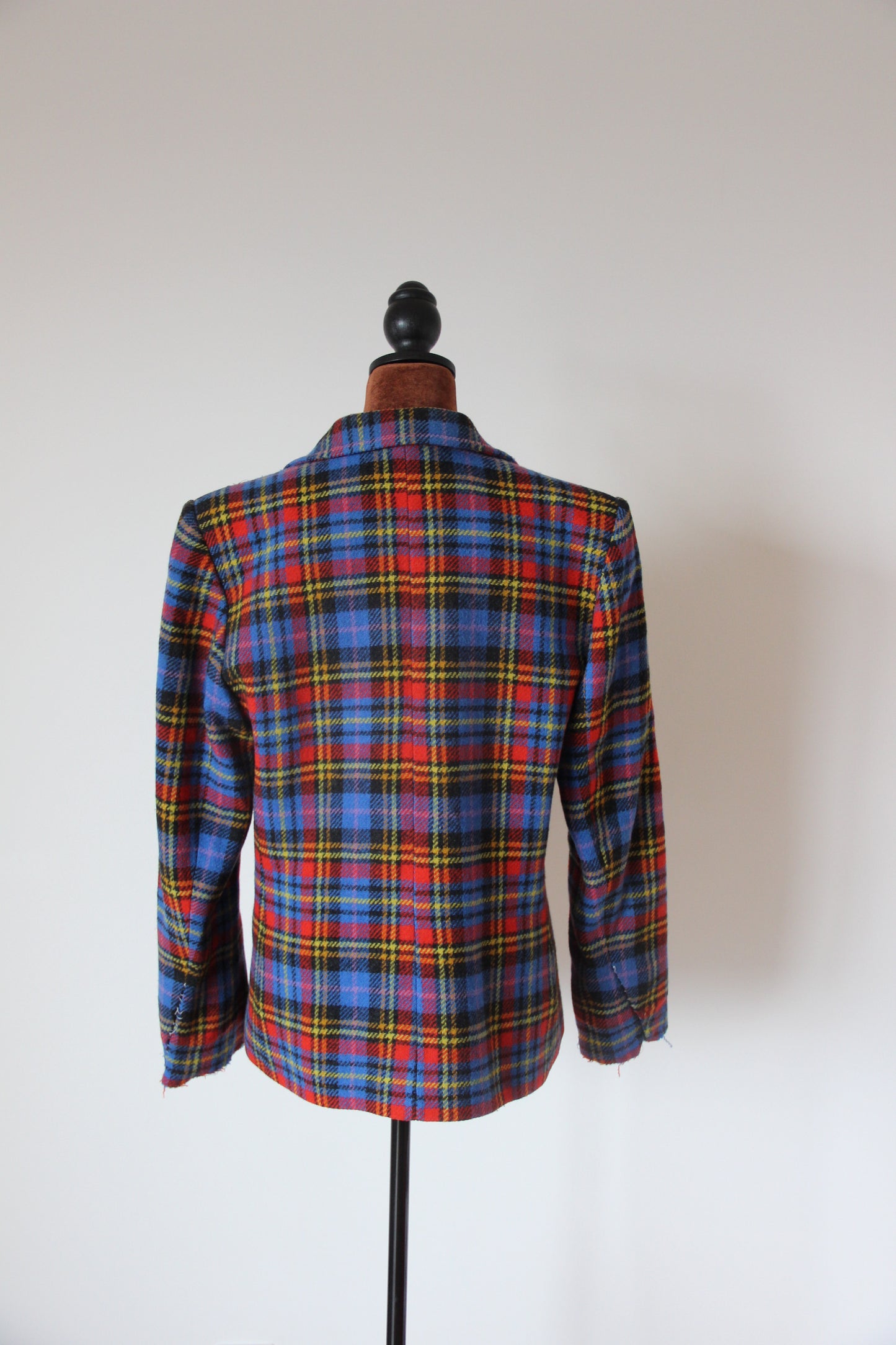 Veste Blazer Yves Saint Laurent tartan écossais bleu T. 42 (XL)