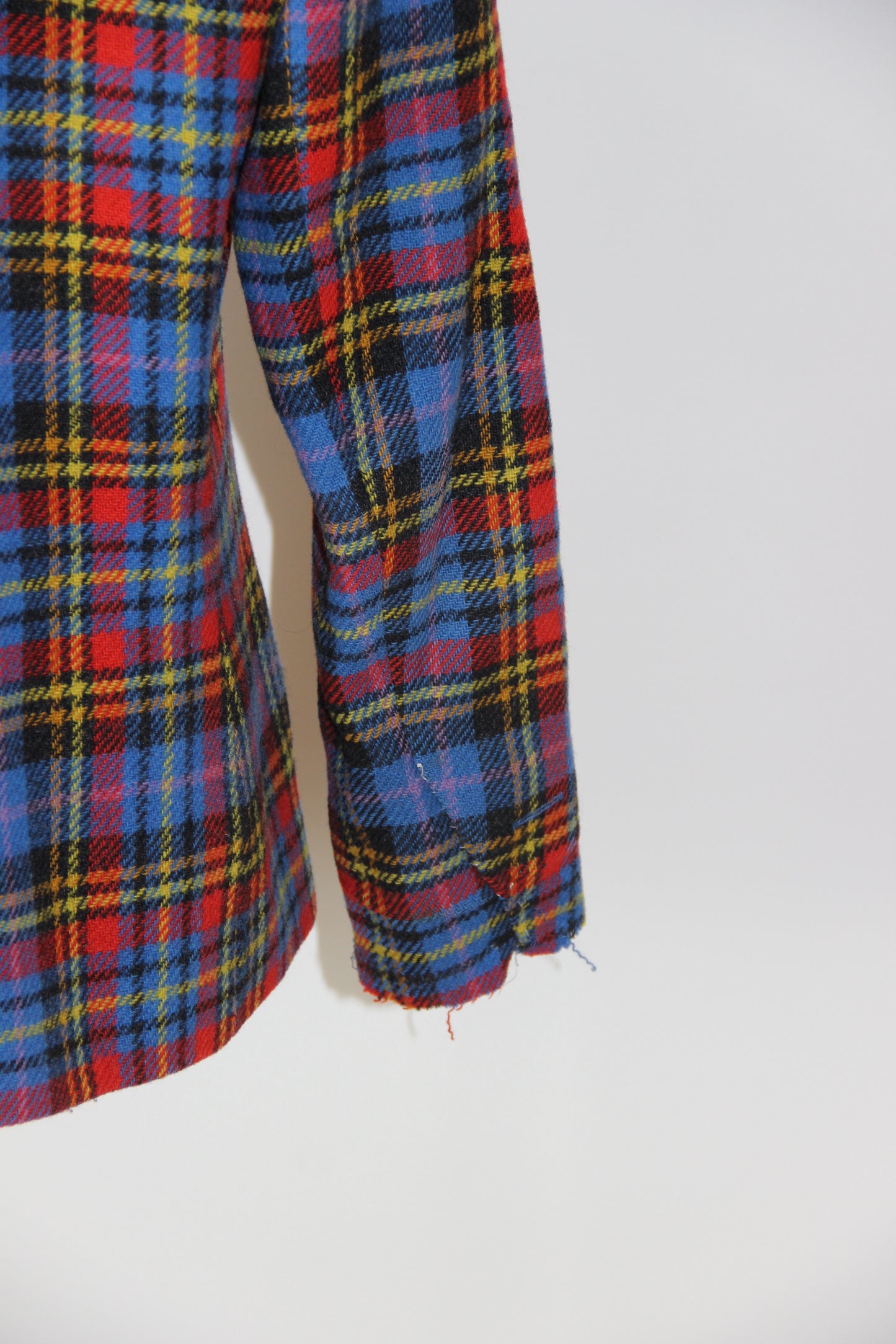 Veste Blazer Yves Saint Laurent tartan écossais bleu T. 42 (XL)