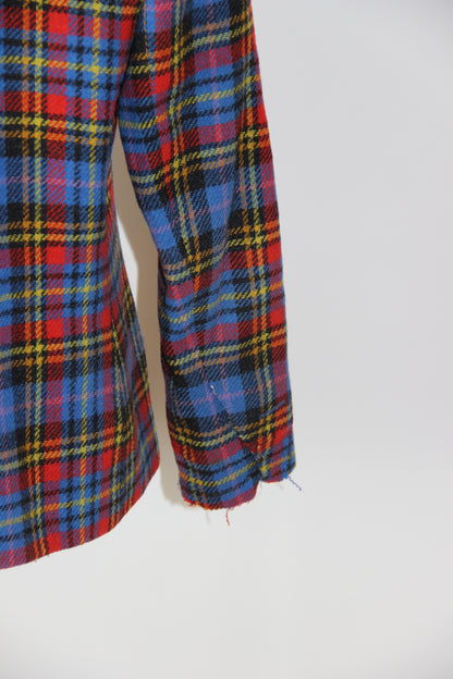 Veste Blazer Yves Saint Laurent tartan écossais bleu T. 42 (XL)