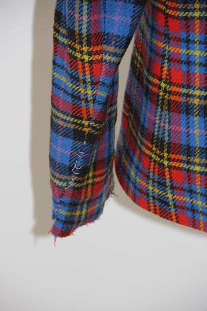 Veste Blazer Yves Saint Laurent tartan écossais bleu T. 42 (XL)