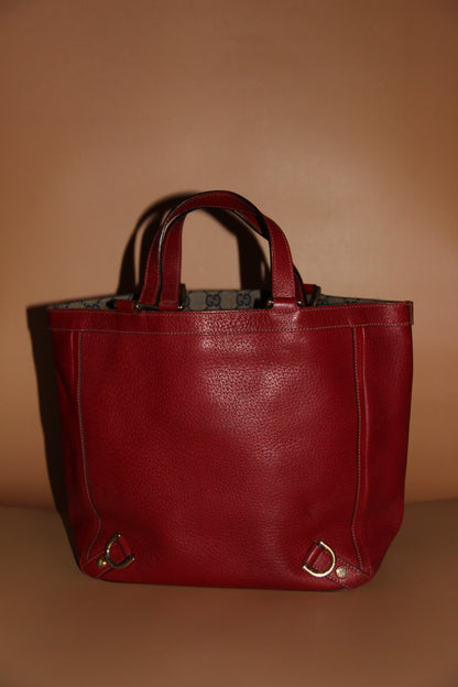 Sac cabas Gucci petit format en cuir rouge 25cm