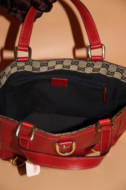 Sac cabas Gucci petit format en cuir rouge 25cm