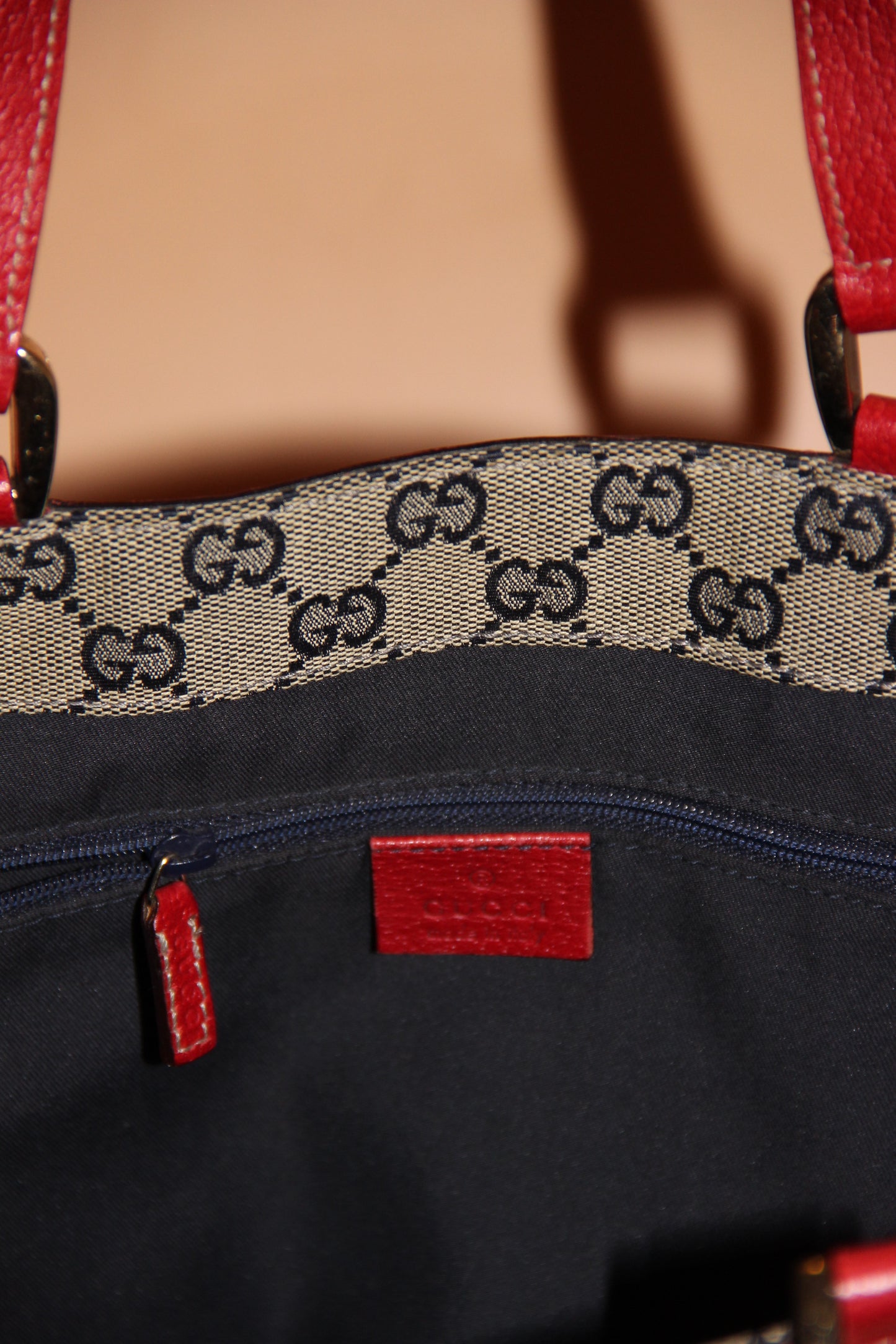 Sac cabas Gucci petit format en cuir rouge 25cm