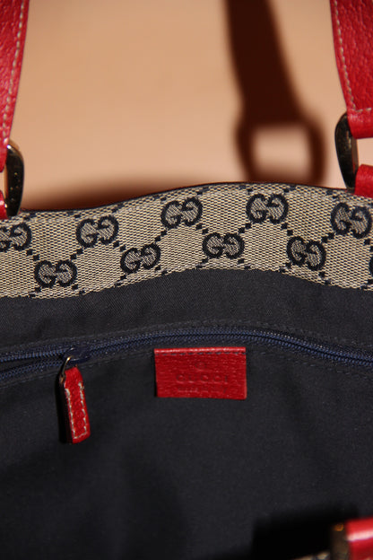 Sac cabas Gucci petit format en cuir rouge 25cm