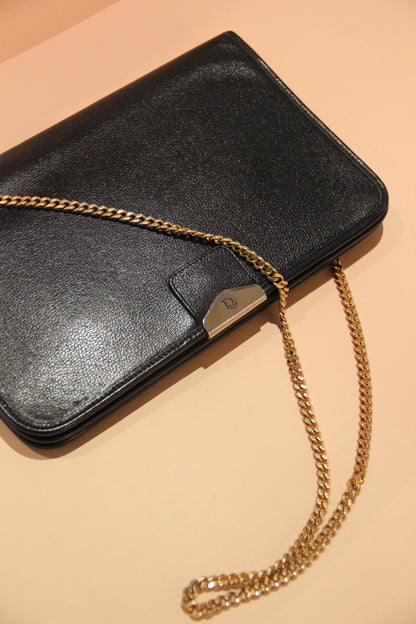 Pochette - Bandoulière Christian Dior en Vinyle Noir & chaîne