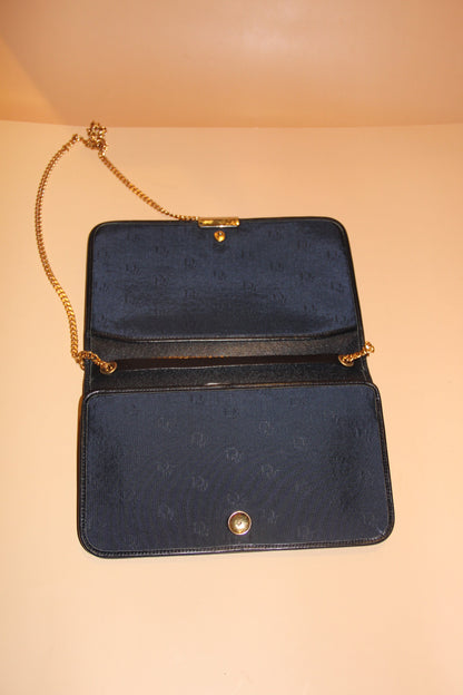 Pochette - Bandoulière Christian Dior en Vinyle Noir & chaîne