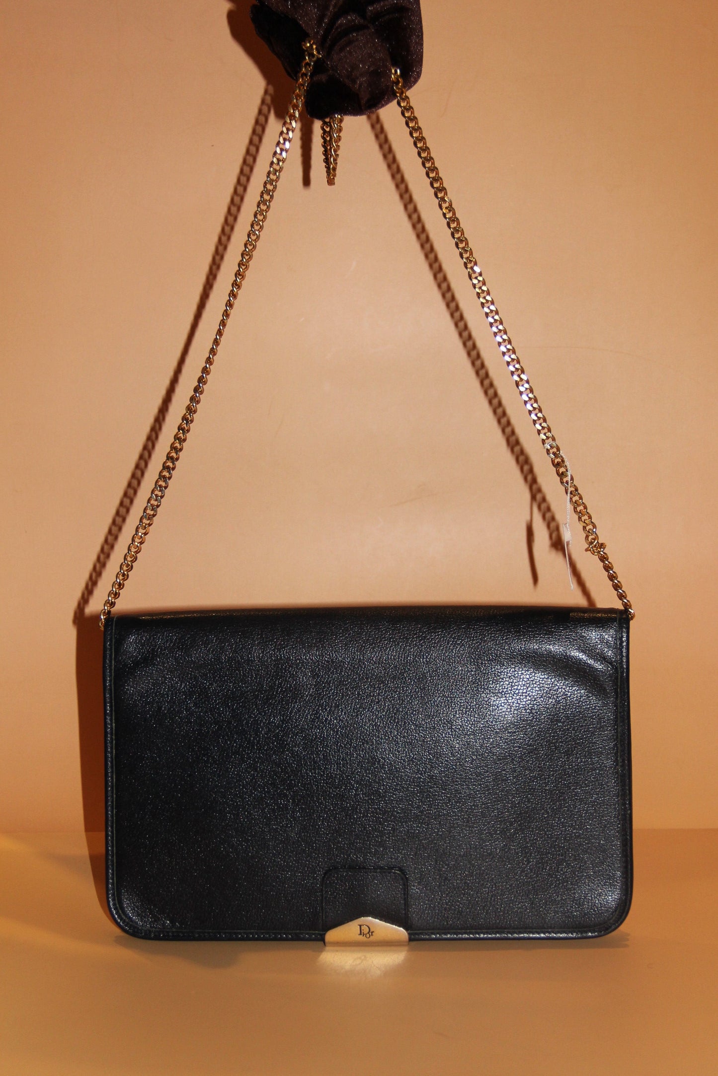 Pochette - Bandoulière Christian Dior en Vinyle Noir & chaîne