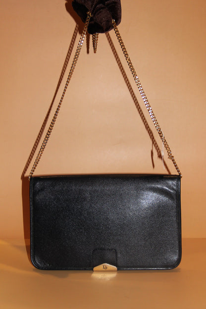 Pochette - Bandoulière Christian Dior en Vinyle Noir & chaîne