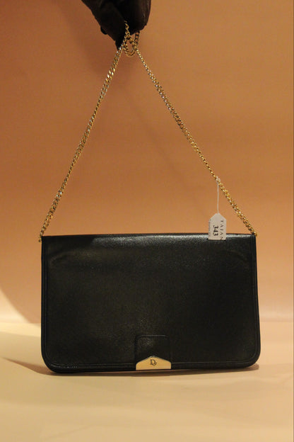 Pochette - Bandoulière Christian Dior en Vinyle Noir & chaîne