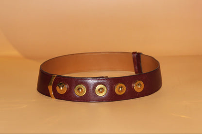 Ceinture Hermès bordeaux avec médaillons