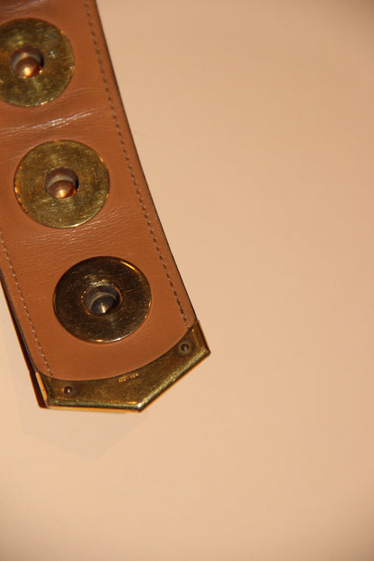 Ceinture Hermès bordeaux avec médaillons