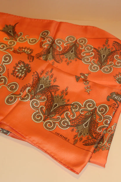 Carré de soie HERMES signé Henri d’Origny