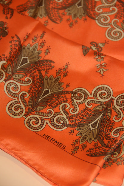 Carré de soie HERMES signé Henri d’Origny