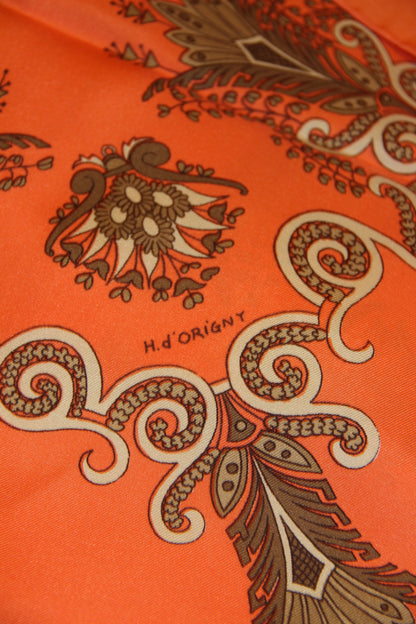 Carré de soie HERMES signé Henri d’Origny
