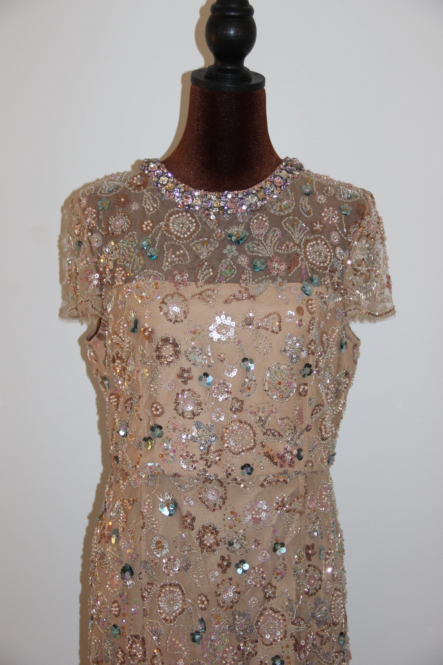 Robe de soirée Self-Portrait 'Floral Sequin Maxi Dress' T.42 /XL