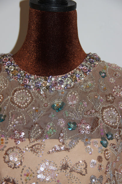 Robe de soirée Self-Portrait 'Floral Sequin Maxi Dress' T.42 /XL