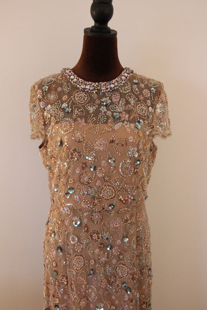 Robe de soirée Self-Portrait 'Floral Sequin Maxi Dress' T.42 /XL