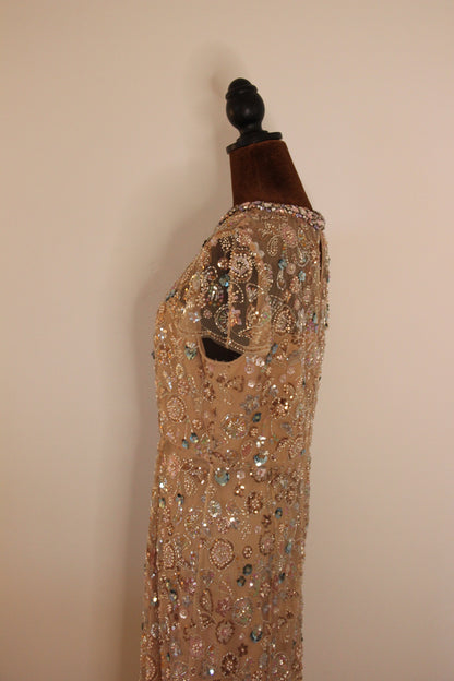 Robe de soirée Self-Portrait 'Floral Sequin Maxi Dress' T.42 /XL