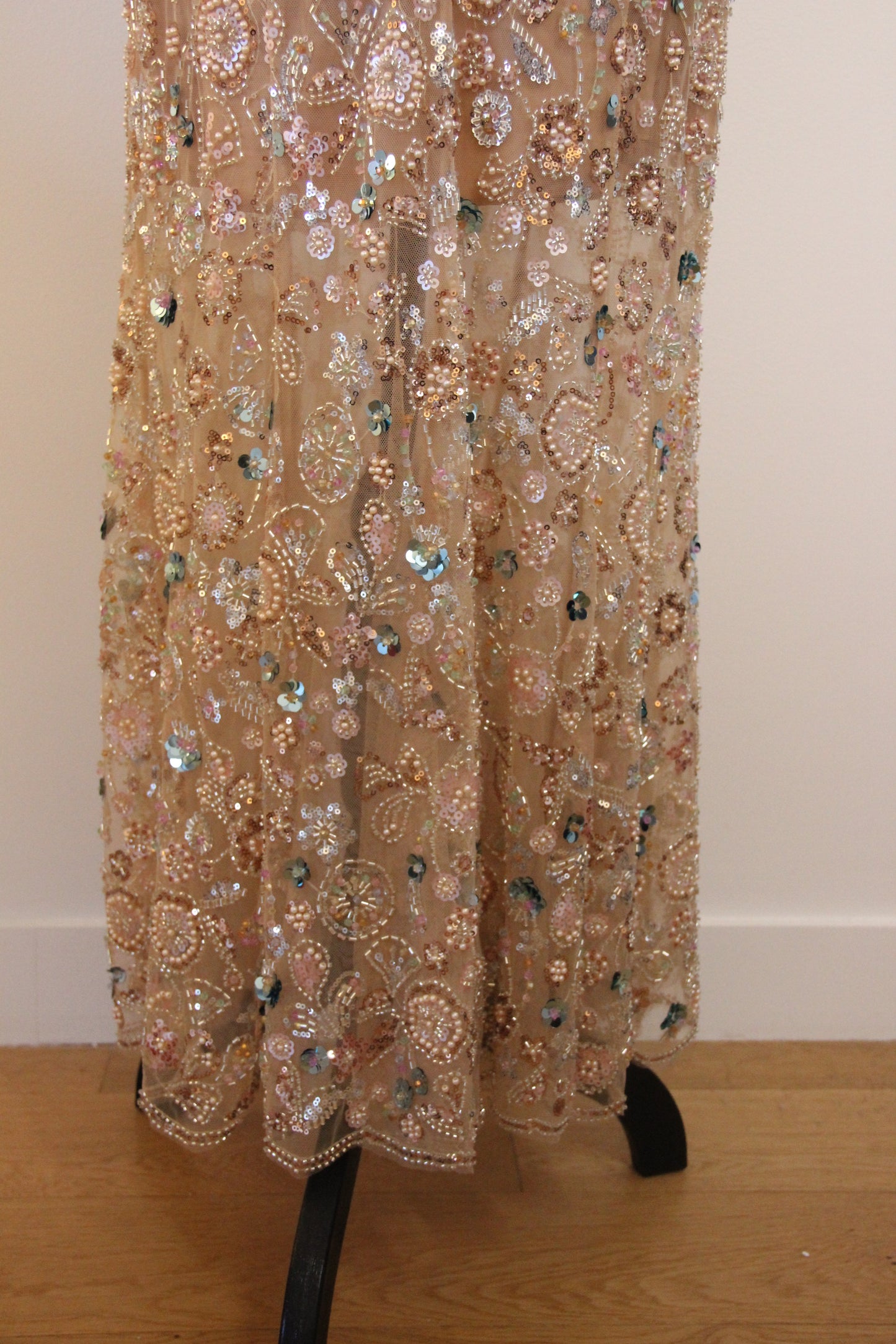 Robe de soirée Self-Portrait 'Floral Sequin Maxi Dress' T.42 /XL