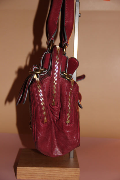 Sac Chloé modèle 'Bay' en cuir rouge
