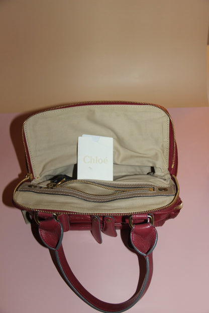 Sac Chloé modèle 'Bay' en cuir rouge