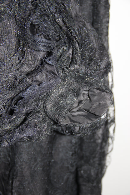 Robe Max Chaoul de couture noire en dentelle T. XXL /44