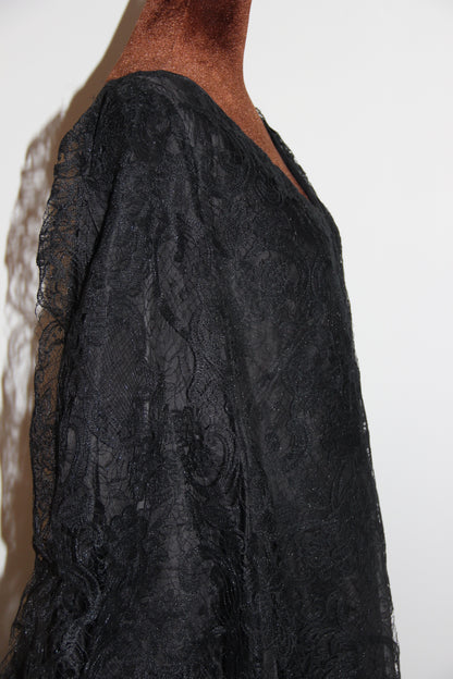 Robe Max Chaoul de couture noire en dentelle T. XXL /44